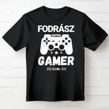 TeeInBlue Egyedi éjjel gamer póló Fekete póló / fekete / S ajándéktárgy