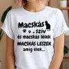 TeeInBlue Egyedi feliratos póló macska gazdiknak választható mintával Fehér póló / fehér / S