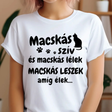 TeeInBlue Egyedi feliratos póló macska gazdiknak választható mintával Fehér póló / fehér / S ajándéktárgy