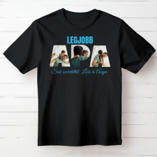 TeeInBlue Egyedi fényképes póló apának Fekete póló / fekete / 2XL ajándéktárgy