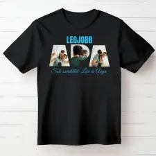 TeeInBlue Egyedi fényképes póló apának Fekete póló / fekete / XL ajándéktárgy