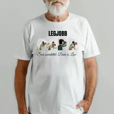 TeeInBlue Egyedi fényképes póló papának Fehér póló / fehér / 2XL ajándéktárgy