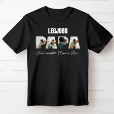 TeeInBlue Egyedi fényképes póló papának Fekete póló / fekete / S ajándéktárgy