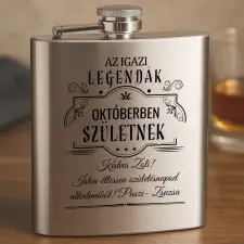 TeeInBlue Egyedi gravírozott flaska szett születésnapra Flaska / Rozsdamentes acél / 10x10 cm ajándéktárgy