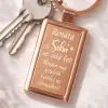 TeeInBlue Egyedi gravírozott kulcstartó névvel - Soha ne add fel! Fém kulcstartó / rosegold / 2,7 x 4,2 cm
