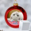 TeeInBlue Egyedi képes piros karácsonyi gömbdísz fényfüzéres minta Piros gömbdísz / FEHÉR DOBOZ / PIROS