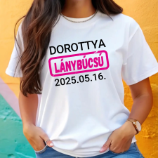 TeeInBlue Egyedi lánybúcsús póló névvel és felirattal Fehér póló / fehér / M ajándéktárgy