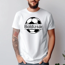 TeeInBlue Egyedi neves póló focis mintával Fehér póló / fehér / M ajándéktárgy