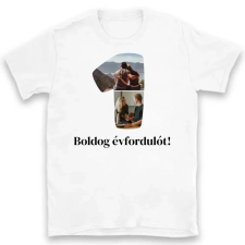 TeeInBlue Egyedi póló számmal évfordulóra, születésnapra 1-9 Póló / fehér / M ajándéktárgy