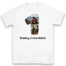 TeeInBlue Egyedi póló számmal évfordulóra, születésnapra 1-9 Póló / fehér / XL ajándéktárgy