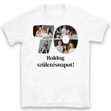 TeeInBlue Egyedi póló számmal évfordulóra, születésnapra 70-79 Póló / fehér / 2XL ajándéktárgy