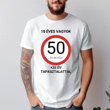 TeeInBlue Egyedi születésnapi póló táblás minta Fehér póló / fehér / XL ajándéktárgy