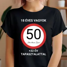 TeeInBlue Egyedi születésnapi póló táblás minta Fekete póló / fekete / L ajándéktárgy