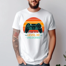 TeeInBlue Egyedi szülinapi gamer póló level unlocked Fehér póló / fehér / XL ajándéktárgy