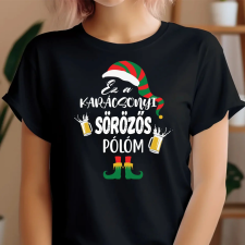 TeeInBlue Ez a karácsonyi sörözős pólóm manó mintával Fekete póló / fekete / L ajándéktárgy