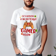 TeeInBlue Ez a kedvenc karácsonyi gamer pólóm Fehér póló / fehér / M ajándéktárgy