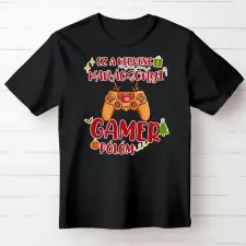 TeeInBlue Ez a kedvenc karácsonyi gamer pólóm Fekete póló / fekete / XL ajándéktárgy
