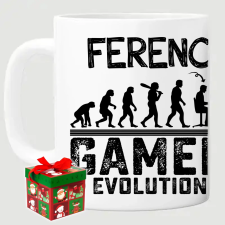 TeeInBlue Gamer evolution egyedi neves bögre Bögre copy / FEHÉR / KARÁCSONYI DOBOZ bögrék, csészék