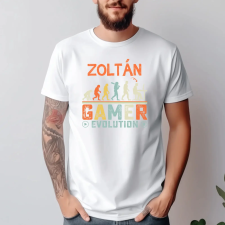 TeeInBlue Gamer evolution egyedi neves póló Fehér póló / fehér / M ajándéktárgy