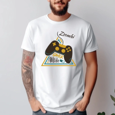 TeeInBlue Gamer mode on egyedi neves póló Fehér póló / fehér / 2XL ajándéktárgy