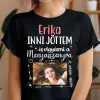 TeeInBlue Inni jöttem és vigyázni a menyasszonyra - póló lánybúcsúra névvel és képpel Fekete póló / fekete / XL