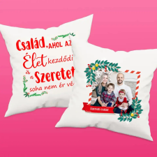TeeInBlue Karácsonyi párna - saját fotóval Kétoldalas párna / Fehér / szivacs lakástextília