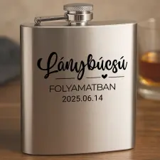 TeeInBlue Lánybúcsú folyamatban egyedi gravírozott flaska szett Flaska / Rozsdamentes acél / 10x10 cm ajándéktárgy
