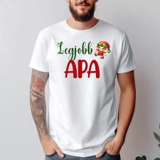 TeeInBlue Legjobb apa karácsonyi póló Póló / fehér / S ajándéktárgy