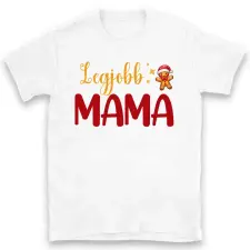 TeeInBlue Legjobb mama karácsonyi póló Póló / fehér / L ajándéktárgy
