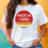 TeeInBlue Made in - Születésnapi póló egyedi évszámmal és választható háttérrel Fehér póló / fehér / 2XL