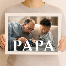 TeeInBlue Papa feliratos falikép apák napjára Fehér keret / fehér / 40x30 cm dekoráció