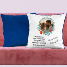 TeeInBlue Te vagy a legdrágább kincsem - szerelmes párna Párna / KÉK PLÜSS HÁTOLDAL / szivacs lakástextília