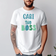 TeeInBlue The boss - egyedi neves póló szülőknek Fehér póló / fehér / S ajándéktárgy