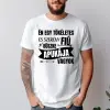TeeInBlue Vicces póló apának - én egy tökéletes és szerény fiú apukája vagyok Fehér póló / fehér / S