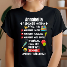 TeeInBlue Vicces póló születésnapra egyedi névvel Fekete póló / fekete / XL ajándéktárgy