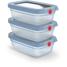 Tefal N1230510 OneClick Ételtároló doboz szett, 3 db, kék papírárú, csomagoló és tárolóeszköz