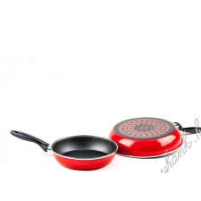 Teflon serpenyő AKZO 24 cm nyeles piros edény