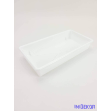  Tégla műanyag tál 1/1 tűzőhabos 23x11cm - Fehér dekorációs kellék