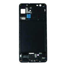  tel-szalk-014231 Samsung Galaxy A7 (2018) A750 fekete előlap lcd keret, burkolati elem mobiltelefon, tablet alkatrész