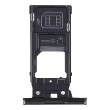  tel-szalk-023785 Sony Xperia XZ2 fekete SIM & SD kártya tálca mobiltelefon, tablet alkatrész
