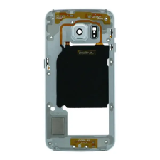  tel-szalk-02823 Samsung Galaxy S6 Edge G925F fehér középső keret mobiltelefon, tablet alkatrész
