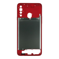  tel-szalk-150471 Samsung Galaxy A20s piros középső keret mobiltelefon, tablet alkatrész