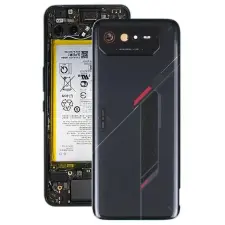 tel-szalk-1929695742 Akkufedél hátlap - burkolati elem Asus ROG Phone 6, fekete mobiltelefon, tablet alkatrész