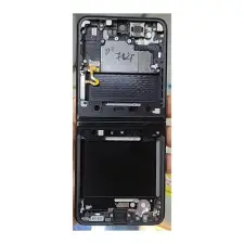  tel-szalk-192970288 Samsung Galaxy Z Flip3 5G fekete középső keret mobiltelefon, tablet alkatrész