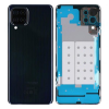  tel-szalk-1929703870 Samsung Galaxy M32 fekete Akkufedél hátlap - kamera lencse burkolati elem ragasztóval