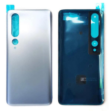  tel-szalk-19297055832 Xiaomi Mi 10 Ezüst Akkufedél hátlap, burkolati elem mobiltelefon, tablet alkatrész