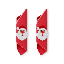 Télapó Santa Claus szalvétagyűrű szett papírárú, csomagoló és tárolóeszköz