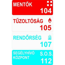  Telefonszámok - utánvilágító műanyag, 160*240mm információs tábla, állvány