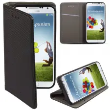  Telefontok Huawei Y5 2018 fekete mágneses szilikon keretes könyvtok tok és táska