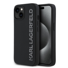  Telefontok iPhone 14 - Karl Lagerfeld 3D Rubber Glitter Log fekete hátlap tok tok és táska